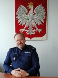 Komendant Powiatowy Policji w Łowiczu - insp. Tomasz Jarzyna.