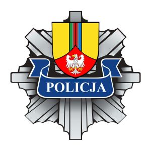 odznaka policyjna z logo powiatu łowickiego.