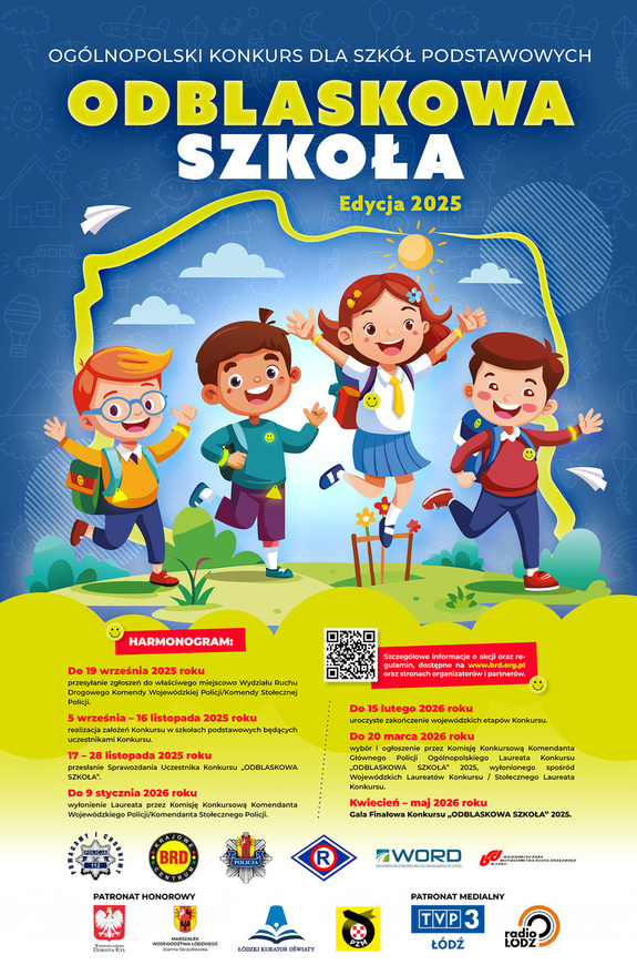 plakat konkursu odblaskowa szkoła.