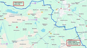 mapa przejazdu wyścigu kolarskiego.