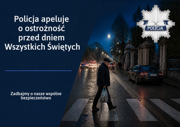 napis dotyczący bezpieczeństwa przed wszystkimi świętymi.